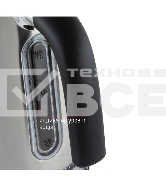 Чайник электрический JVC JK-KE1720 1,7 л, 2200 Вт, серебристый