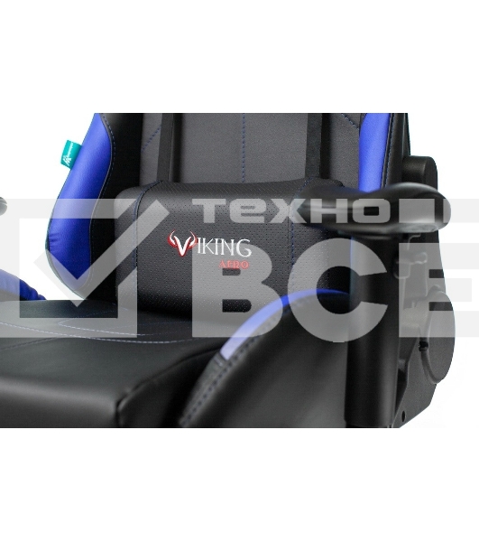 Кресло игровое Бюрократ VIKING 5 AERO BLUE черный/синий искусственная кожа