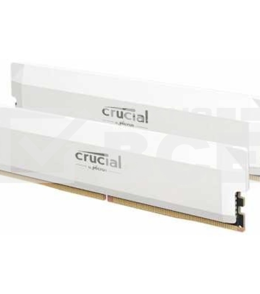 Оперативная память Crucial Pro Gaming by Micron DDR5-6400 64Gb Kit (2x32Gb) UDIMM CL40 White 1.35V, 1 Year Warrаnty