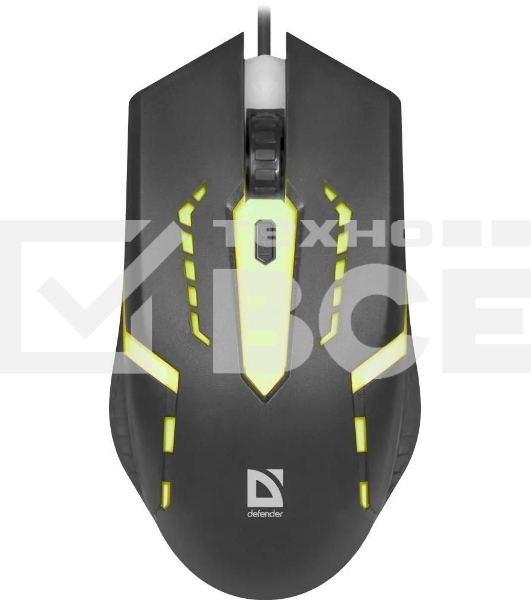 Мышь проводная Defender Hit MB-601 черный, 1200 dpi, USB, кнопки - 4