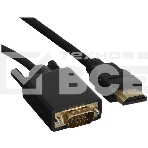 Кабель GoPower HDMI (m)-VGA (m) 1м черный Premium Zip-Lock c подвесом (1/200), фото 1