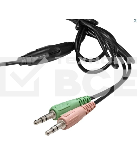 Гарнитура проводная полноразмерная с микрофоном (гарнитура) ExeGate Office HS-130S (2x3.5мм, динамик 40мм, 20-20000Гц, длина кабеля 2.2м, регулировка громкости)