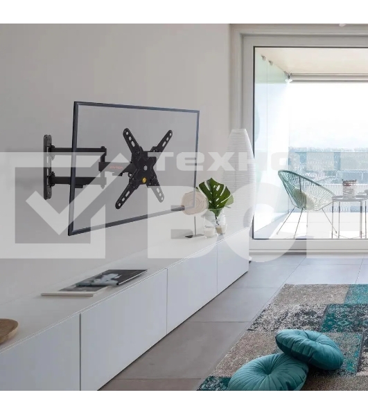 Кронштейн Arm media MARS-8 черный, 8 шт/уп. Кр. стал. настенный для TV 20'-43', max 25 кг, 4 ст св., нак. +5°-15°, пов. ±90° от ст. 66-370 мм. max VESA 200x200 мм.