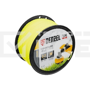 Леска для триммера Denzel витой квадрат, 2,7мм х 196м, на DIN катушке FLEX CORD