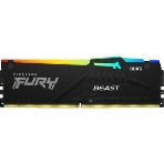 Оперативная память Kingston Fury Beast RGB, DDR5, 32GB (1x32GB), 6400 MHz, CL32, с радиатором, RGB, черный, фото 1