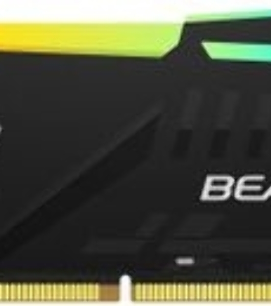 Оперативная память Kingston Fury Beast RGB, DDR5, 32GB (1x32GB), 6400 MHz, CL32, с радиатором, RGB, черный