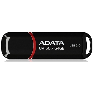 Флешка USB ADATA UV150 (AUV150-64G-RBK), 64GB, USB 3.0, R/W 90/40, черный
