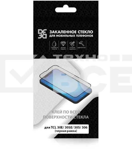 Защитное стекло для экрана DF tcColor-02 черный для TCL 20 SE 2.5D 1шт. черный