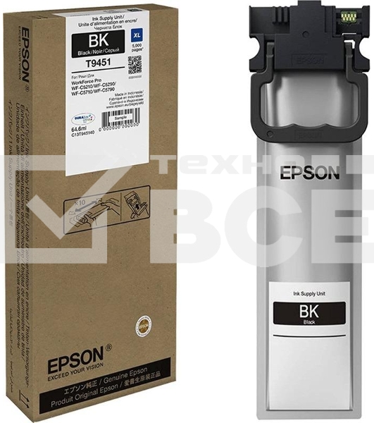Картридж струйный Epson C13T945140 черный (5000 стр. 64.6 мл) для WorkForce WF-C5290DW WF-C5290, WF-C5790DWF WF-C5790