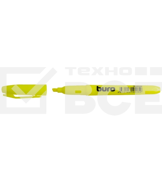 Текстовыделитель Buro Base скошенный пиш. наконечник 1-4мм желтый коробка