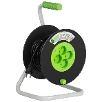 Удлинитель силовой ЭРА GREEN LINE KAT-2x1.5-20m Greenline на катушке пластик 4 розетки без заземления 20м ПВС 2x1.5мм2, фото 1