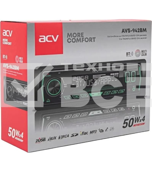 Автомагнитола ACV AVS-942BM 1DIN 4x50Вт