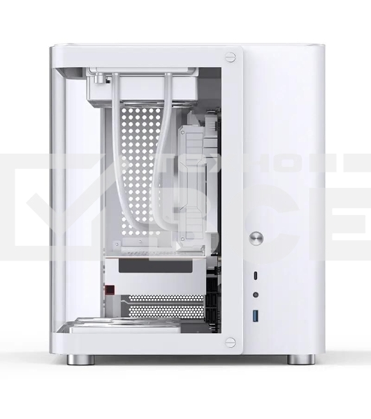 Корпус без блока питания JONSBO TK-1, Mini-Tower, TG, no fan, 1xUSB-A 3.2 + 1xUSB-C 3.2, mATX, mITX White