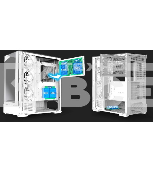 Компьютерный корпус ZALMAN P40 Prism Plus, ATX, белый, WINDOW, 3xCombo (3.5'' or 2.5