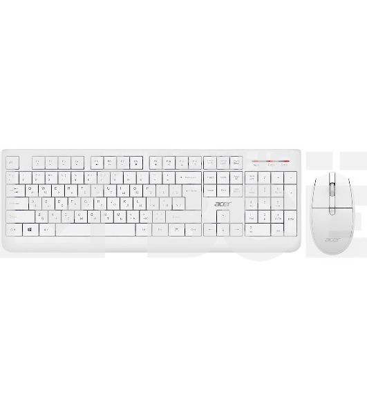 Комплект клавиатура + мышь Acer OCC401 клав:белый мышь:белый USB беспроводная (ZL.ACCCC.017)