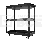 Тележка инструментальная трехсекционная на колесах Deli DL433023 700x350x760мм, до 210кг, толщина полки 0,7мм, толщина стойки 1,2мм, фото 1