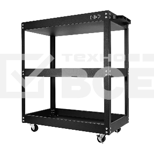 Тележка инструментальная трехсекционная на колесах Deli DL433023 700x350x760мм, до 210кг, толщина полки 0,7мм, толщина стойки 1,2мм