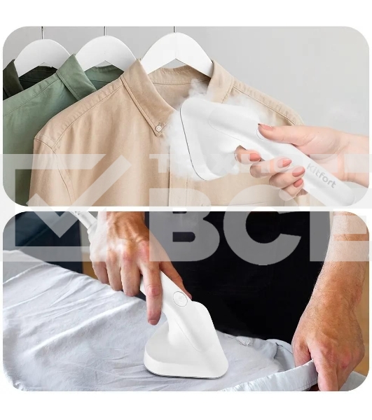 Отпариватель Kitfort КТ-9110-1 белый/фиолетовый, 2180 Вт, 45 г/мин, 600 мл