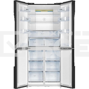 Холодильник Maunfeld MFF181NFSB черная сталь трехкамерный 320/154л морозилка снизу, Total No Frost, Side by Side