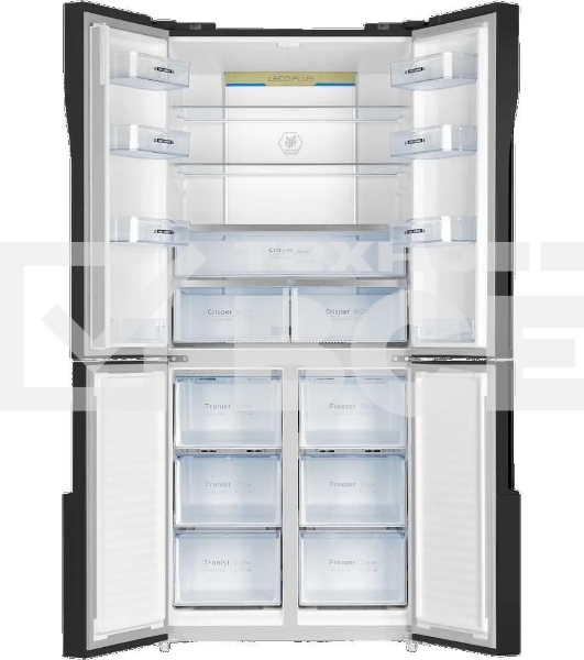 Холодильник Maunfeld MFF181NFSB черная сталь трехкамерный 320/154л морозилка снизу, Total No Frost, Side by Side