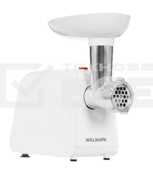 Мясорубка электрическая Willmark WMG-2043JW белый, 2000 Вт, 2.4 кг/мин, реверс, защита от перегрузки, насадки - 5
