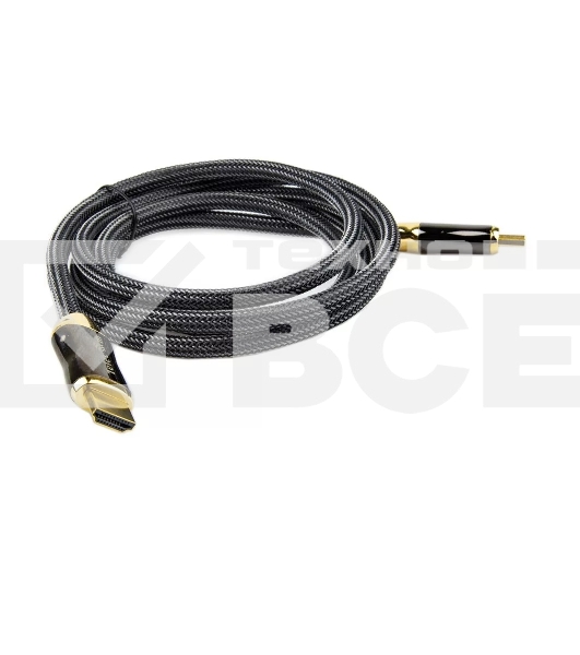 Кабель HDMI 19M/M,ver. 2.1, 8K@60 Hz 2m метал разъемы, нейлоновая оплетка Telecom <TCG300-2M>