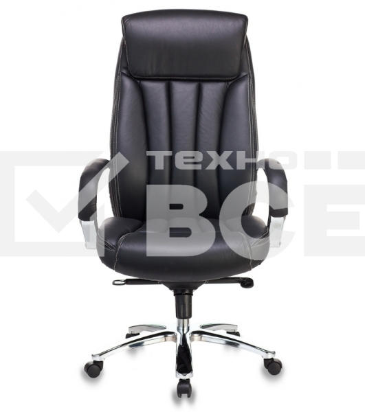 Кресло руководителя Бюрократ T-9922SL/BLACK черный, кожа, крестовина хром