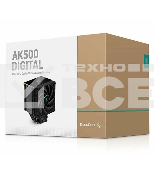 Кулер для процессора DEEPCOOL AK500 DIGITAL черный, 120 мм, алюминий/медь, 1850 об/мин, 28 дБ, 4 pin, 240 Вт, 160 мм