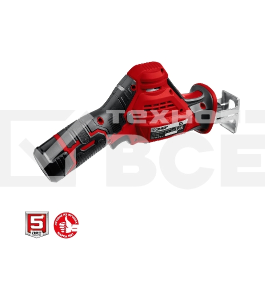 Пила сабельная Зубр 12В, 2 АКБ (2Ач), в коробке, СПЛ-125-22