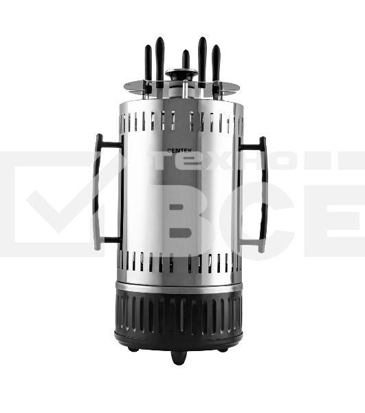 Шашлычница электрическая Centek CT-1460 1000Вт, Кварц нагр, Рецепты, 5 шамп (310мм), вращ 12раз/мин+ колба!
