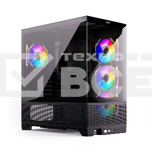 Компьютерный корпус ABR MINI PRO (1*USB 3.0, 1*USB Type-C, HD Audio, 4xRGB Fan, ATX, Micro-ATX, ITX)