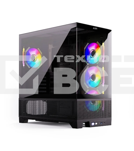 Компьютерный корпус ABR MINI PRO (1*USB 3.0, 1*USB Type-C, HD Audio, 4xRGB Fan, ATX, Micro-ATX, ITX)