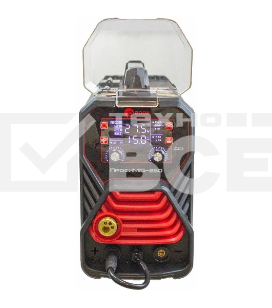 Сварочный аппарат полуавтоматический Edon ПрофиMIG-250 MIG 10,6 кВт 20-250А, MMA 13,1 кВт 20-250А, раб.цикл 60%, КПД 85%, диаметр: электроды 2-4мм, проволока 0,8-1ммMIG-MAG/NoGas/MMA/LIFT TIG/2T/4T/SYNСварка тонких металлов и нержавеющей стали.