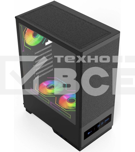 Компьютерный корпус ACD Citadel 108DB ATX, Type-C + 2 X USB ports + HD audio combo, Mesh, TG, черный