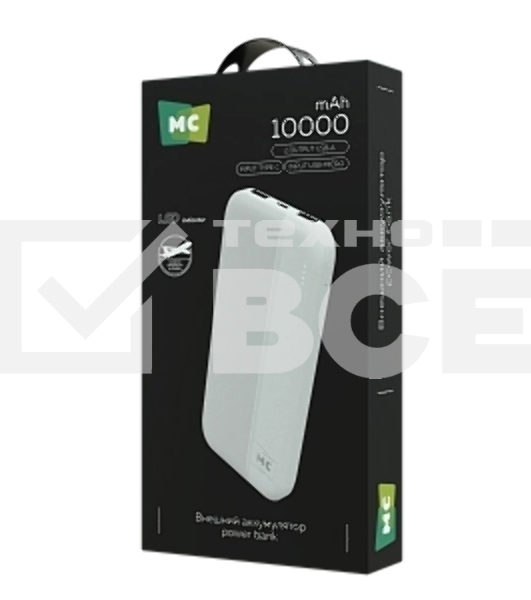 Портативный аккумулятор MORE CHOICE (4620202552907) PB25-10 белый - 10000mAh 2USB