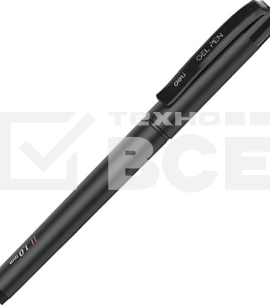 Ручка гелевая Deli EG159-BK ассорти, d=1.0мм, черные чернила, резиновая манжета