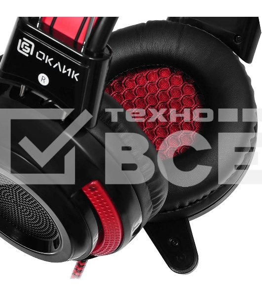 Проводные наушники Oklick HS-G300 черный/красный, полноразмерные, jack 3.5 мм