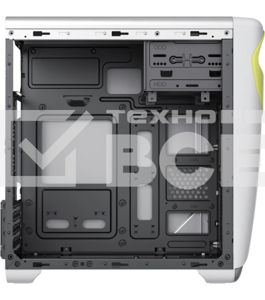 Компьютерный корпус GameMax Cute OWL W-Y без БП (Midi Tower, ATX, Бело-желтый, 1*USB 3.0 + 2*USB 2.0, 2*120мм)