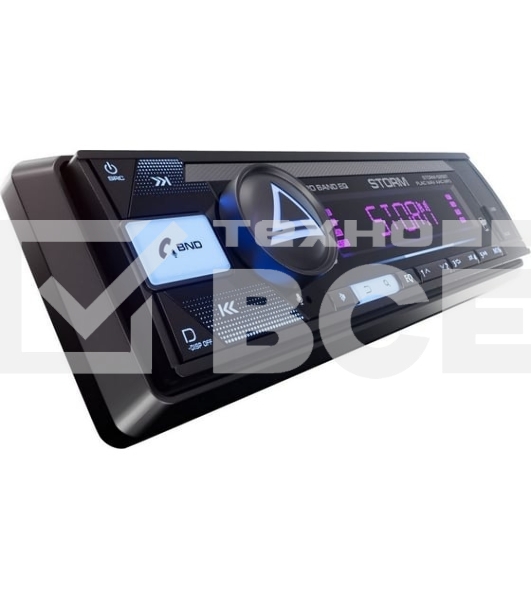 Автомагнитола AURA STORM-525BT, 1 DIN, Bluetooth, USB Type-A, AUX, пульт ДУ