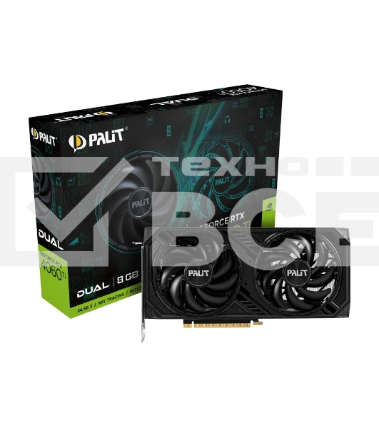 Видеокарта Palit RTX4060TI DUAL NVIDIA GeForce RTX 4060TI 8192Mb PCI-E 4.0  128 GDDR6 2310/9000 HDM Ret