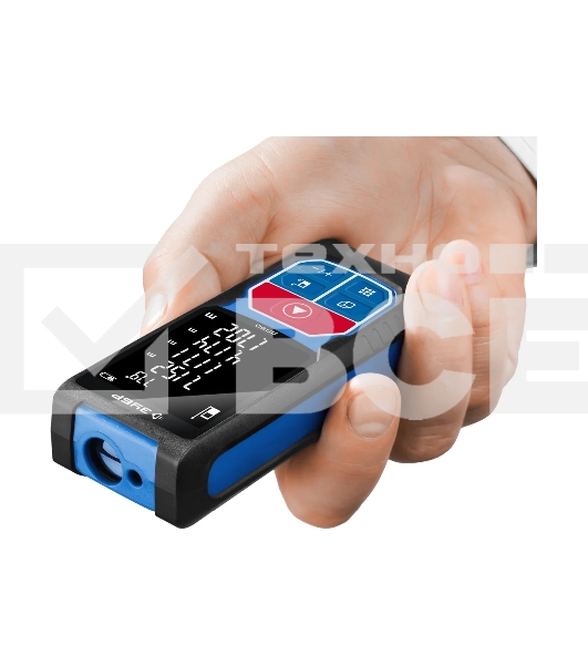 Дальномер лазерный 'ДЛ-50', точность 2 мм, дальность 50м, класс защиты IP54, ЗУБР Профессионал 34925