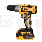 Дрель-шуруповерт аккумуляторная Deko GCD20DU PRO, 20В, 2 АКБ, Кейс + набор 63 инструмента для дома, фото2