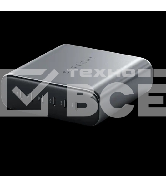 Сетевое зарядное устройство (адаптер питания) Satechi 200W USB-C 6-Port GaN Charger, 6xUSB Type-C (PD), до 200Вт, Серый ST-C200GM-EU