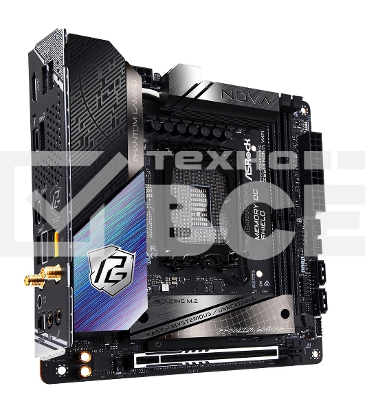 Материнская плата ASRock Z890I Nova WiFi, LGA 1851, Intel Z890, 2xDDR5, 2xSATA, 3xM.2, 1xPCIe 5.0 x16, 2xThunderbolt 4 Type-C, 6xUSB 3.2 Gen2, 2xUSB 3.2 Gen1, 2xUSB 2.0, 1xRJ-45, 1x5Gb LAN, 7.1, Mini-ITX