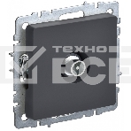 Розетка TV проходная IEK BRITE РТВ10-0-БрГ графит, фото 1