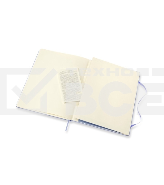 Блокнот Moleskine CLASSIC QP092B42 XLarge 190х250мм, 192 страниц, нелинованный, твердая обложка, голубая гортензия