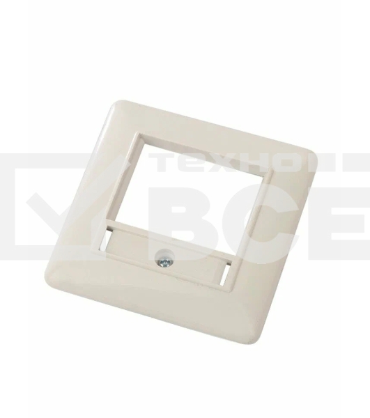 Рамка для розетки квадратная 80x80 евро белая с металл.прокладкой