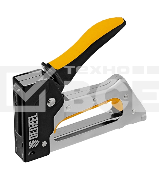 Степлер металлический Denzel скобы в комплекте, 2К рукоятка, тип 53, 6-10 мм