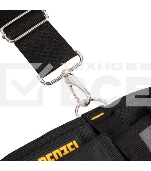 Пояс монтажника усиленный Denzel с лямками, сумки поясные, держатель для молотка