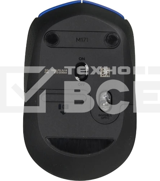 Мышь беспроводная Logitech M171 синий, 1000 dpi, радиоканал, USB, кнопки - 3